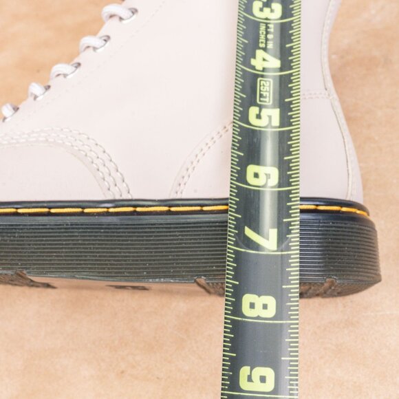 Dr Martens Unisex Zavala Taupe Leather Flat Combat boots M6 W7 - Picture 6 of 8